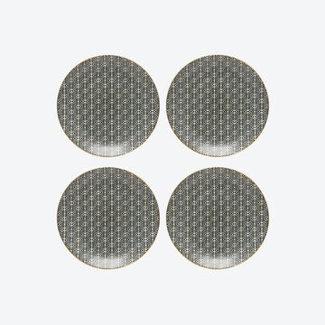 Produktbild fr 'Zeitgenssische Salat- und Dessertteller mit Goldrand und Diamant-Dekor'