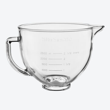 Produktbild fr 'Zubehr KitchenAid Kchenmaschine: Skalierte Glas-Rhrschssel mit Silikondeckel'