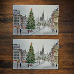 Produktbild fr 'Motiv Stadt: Festliche Gobelin-Tischsets mit detailreichem Weihnachtsbaum-Motiv'