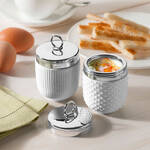 Produktbild f�r 'Porzellan-Eierkocher f�r k�stliche Fr�hst�ckseier in Streifendekor'