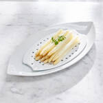 Produktbild fr 'Abtropfplatte  aus Porzellan: Ideal fr Spargel, Gemse, Fisch, Fleisch'