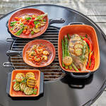 Produktbild fr 'Klein: Bis 930 C flammfeste, rechteckige Terracotta-Grill- und Backformen'