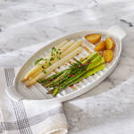 Produktbild fr 'Porzellan-Spargel- und Servierplatte mit Abtropfstegen'