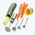 Produktbild fr '2-in-1 Edelstahl-Spiralschneider und -Aushhler fr Gemse und Obst'