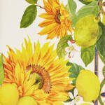 Produktbild fr 'Noble Leinen-Tischdecke mit frischen Sonnenblumen und Zitronen'