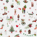 Produktbild für 'Weihnachts-Tischdecke im nostalgisch-modernen Look, Tischläufer, Tischtuch'
