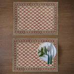 Produktbild f�r '2er-Set Tischsets Zypressen - traditionelles Blockprint auf 100 % Leinen'