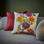 Produktbild fr 'Dekokissenhlle Dahlie mit buntem Blumenmotiv - 75 % Polyester, 25 % Baumwolle, 45/45 cm'
