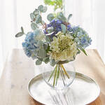 Produktbild fr 'Mundgeblasene runde Vase mit Platinglasrand'