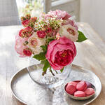 Produktbild fr 'Mundgeblasene runde Vase mit Platinglasrand'