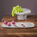 Produktbild fr 'Lambert Servierplatte Anthea, rund mit Standfu - handgearbeitet,  30/14 cm hoch'