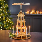 Produktbild fr 'Traditionelle vierstckige Weihnachtspyramide, Holzpyramide, Weihnachtsdekoration, 4-stckig, Drehpyramide'