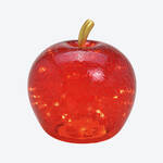 Produktbild f�r 'Dekorativer roter Glasapfel  mit LED-Beleuchtung, Glas Apfel, LED Lichterkette, Apfellampe'