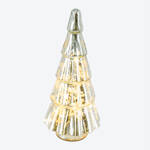 Produktbild fr 'LED-Weihnachtsbaum - silberfarbene Glastanne mit innenliegender LED-Lichterkette, Batteriebetrieb'