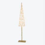 Produktbild f�r 'Leuchttanne mit LED-Beleuchtung - goldfarbener Metallbaum mit LEDs umwickelt'