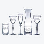 Produktbild fr 'Bhmische Kristall-Weinglser klein mit filigranem Pantografie-Blumenmotiv'