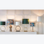 Produktbild fr 'Textiler Velours-Lampenschirm in creme fr Stehlampen, Zylinder, Lampenschirm,'