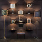 Produktbild fr 'Textiler Velours-Lampenschirm in creme fr Stehlampen, Zylinder, Lampenschirm,'