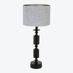 Produktbild fr 'Textiler Lampenschirm in Tweedoptik grau fr Stehlampen, Zylinder, Lampenschirm,'