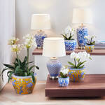 Produktbild fr 'Eleganz im Ming-Stil: Handbemalte Keramik-Tischlampe'