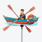 Produktbild fr 'Windspiel Ruderboot 60 x 35 cm - Gartendeko aus der Bretagne'