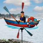 Produktbild fr 'Windspiel Ruderboot 60 x 35 cm - Gartendeko aus der Bretagne'