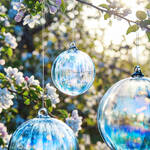 Produktbild f�r 'Mundgeblasene Garten-Glaskugel &ndash; mit Seifenblasen-Effekt'