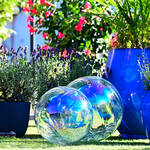 Produktbild f�r 'Mundgeblasene Garten-Glaskugel &ndash; mit Seifenblasen-Effekt'