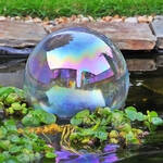 Produktbild f�r 'Mundgeblasene Garten-Glaskugel &ndash; mit Seifenblasen-Effekt'