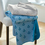 Produktbild fr 'Maritimes Kuschelplaid im frischen Wende-Look, Decke, Sommerdecke, Kuscheldecke, Baumwolldecke'
