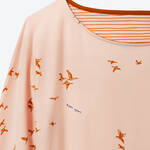 Produktbild fr 'Hautschmeichelndes Pyjama-Shirt mit zartem Vogel-Dekor'