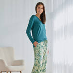 Produktbild fr 'Gepflegte Pyjamahose mit Bltenprint zum Mixen & Matchen, Nachtwsche, Pyjama, Schlafbekleidung, Loungewear, Nachthemd, Schlafan'