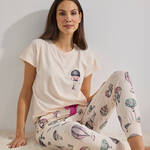 Produktbild f�r 'Damen-Schlafhose - Baumwoll-Modal-Mix, Ballon-Print, Gr��e 36-48'