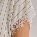 Produktbild f�r 'Damen-Kurzarm-Nachthemd - dezent gestreift, Gr��e 36-48'