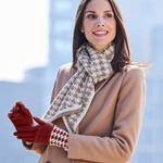 Produktbild f�r 'Kaschmir-Handschuhe mit klassischem Hahnentrittmuster - elegant und w�rmend, 100 % feiner Kaschmir'