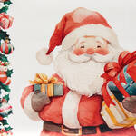 Produktbild fr '2er-Set Geschirrtcher Weihnachtsmann - 50 x 70 cm'