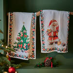 Produktbild fr '2er-Set Geschirrtcher Weihnachtsmann - 50 x 70 cm'
