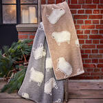 Produktbild f�r 'W�rmende Walk-Wolldecke mit Sch�fchen-Motiv aus italienischer Fertigung'