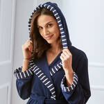 Produktbild fr 'Leichter Kapuzen-Bademantel mit maritimen Details'