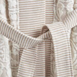 Produktbild fr 'Zweifarbig gemusterter Jacquard-Bademantel im Kimono-Stil'