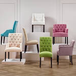 Produktbild fr 'Eleganter Chesterfield Armlehnstuhl Home in Leinen-Optik'