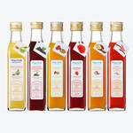 Produktbild fr '6-tlg. Set: Franzsischer Fruchtpree-Essig Cassis, Himbeere, Apfel-Honig, Passionsfrucht, Piment, Mango'