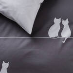 Produktbild f�r 'Mako-Satin-Bettw�sche You & Me mit Katzenmotiv, 2 Gr��en, 2 Farben'
