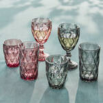 Produktbild fr 'Farbig funkelnde Wasserglser in Diamant-Optik'