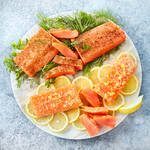 Produktbild fr 'Geruchertes Lachs-Rckenfilet in Graved Lachs Krutermischung'