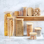 Produktbild f�r 'Rechteckig: Platzsparender Glas-Vorratsbeh�lter mit Bambusdeckel: Stilvoll und sicher aufbewahren'