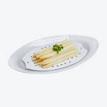 Produktbild fr 'Abtropf- und Servierplatte aus Porzellan: Ideal fr Spargel, Gemse, Fisch, Fleisch'