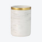 Produktbild fr 'Becher in Marmor-Optik mit Golddetails, Badezimmeraccessoires, Zahnputzbecher'