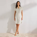 Produktbild f�r 'Damen-Kurzarm-Nachthemd - dezent gestreift, Gr��e 36-48'