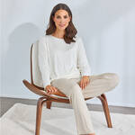 Produktbild fr 'Damen-Pyjama - 95 % Bambus, 5 % Elasthan, Creme/Beige'